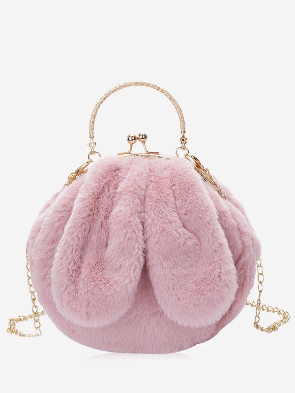 

Rabbit Ear Embellished Handbag With Strap, Pink