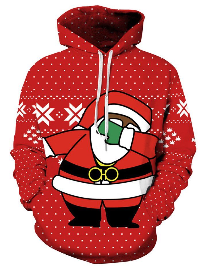 

Christmas Santa Claus Polka Dot Hoodie, Red