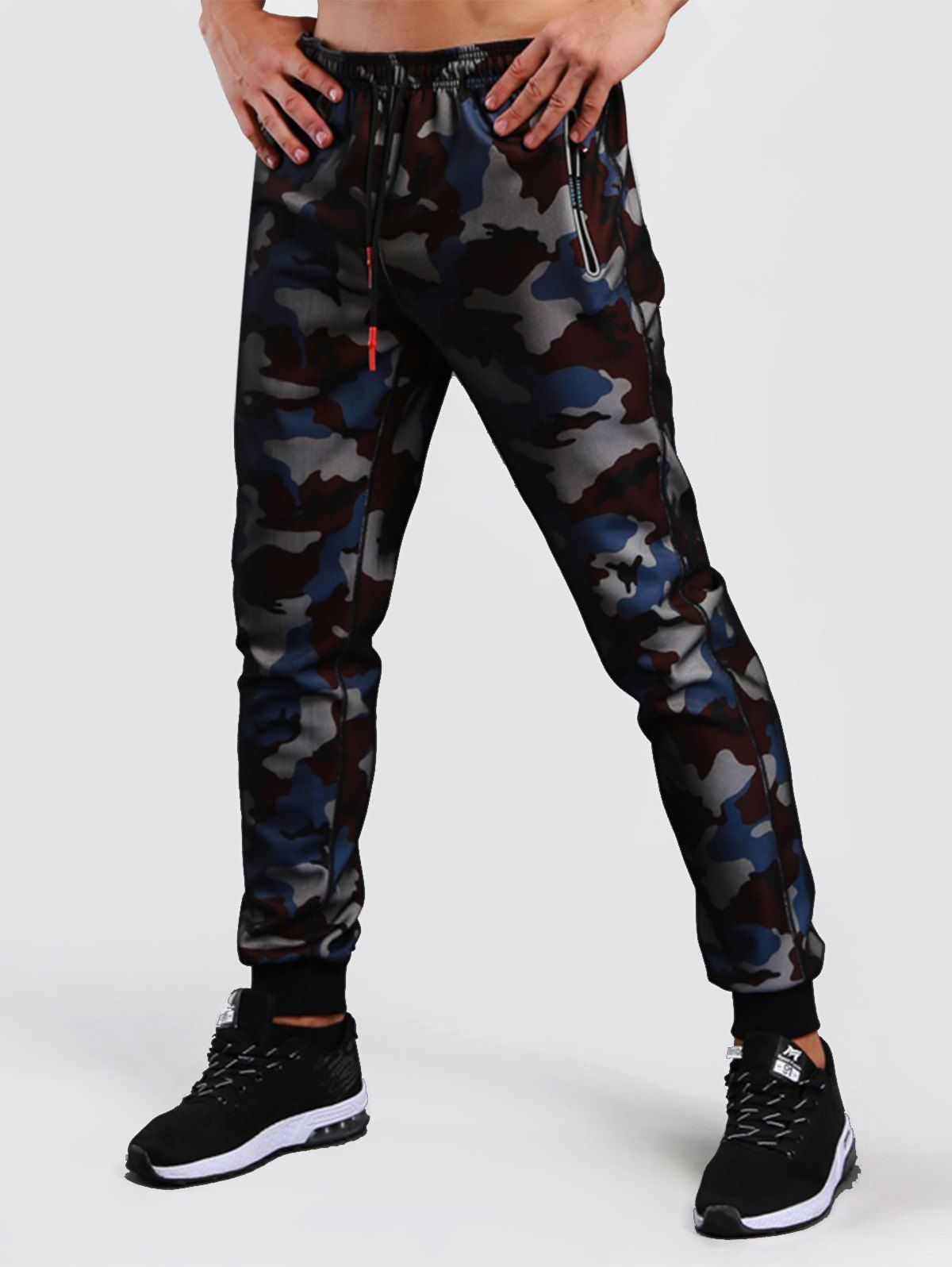 

Fish Net Camo Print Jogger Pants, Blue