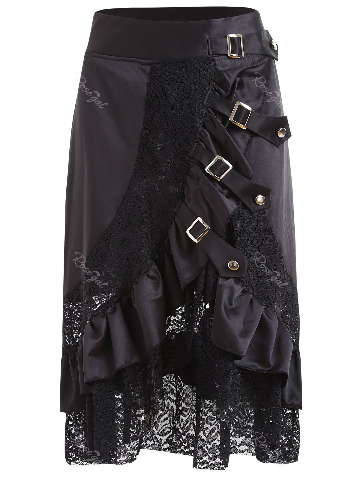 

Lace Flounce Plus Size Cosplay Skirt, Black