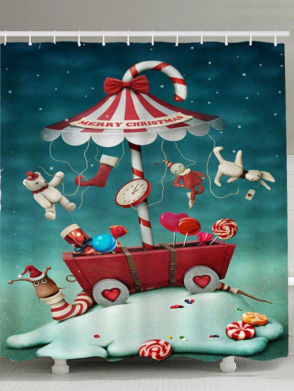 

Christmas Ornaments Candy Patterned Shower Curtain, Colorful