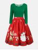 Plus Size Christmas Criss Cross Print Dress -  
