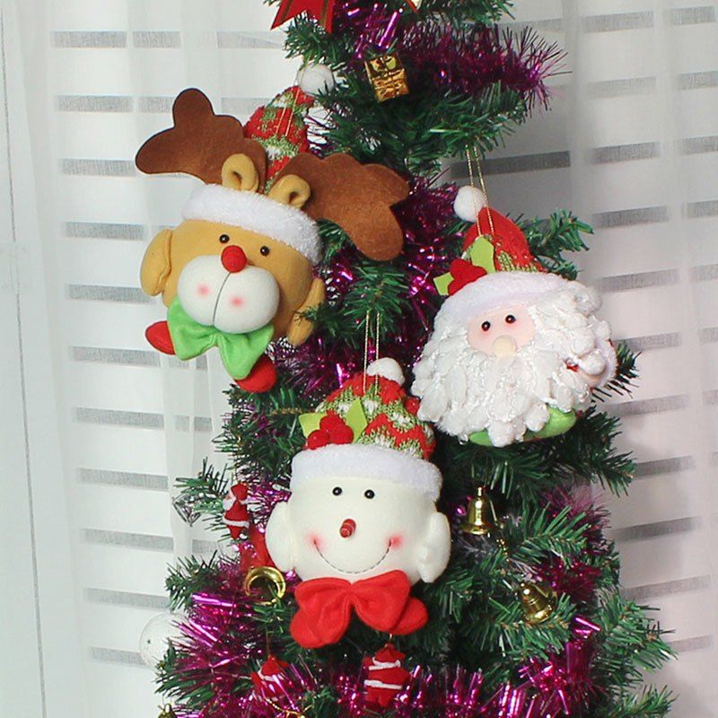 

Santa Claus Elk Snowman 3Pcs Christmas Hanging Dolls, Colorful