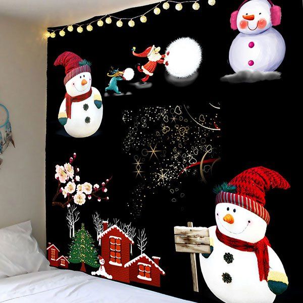 

Waterproof Snowmen Pattern Wall Tapestry, Colorful