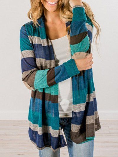 

Color Block Collarless Tunic Cardigan, Colormix