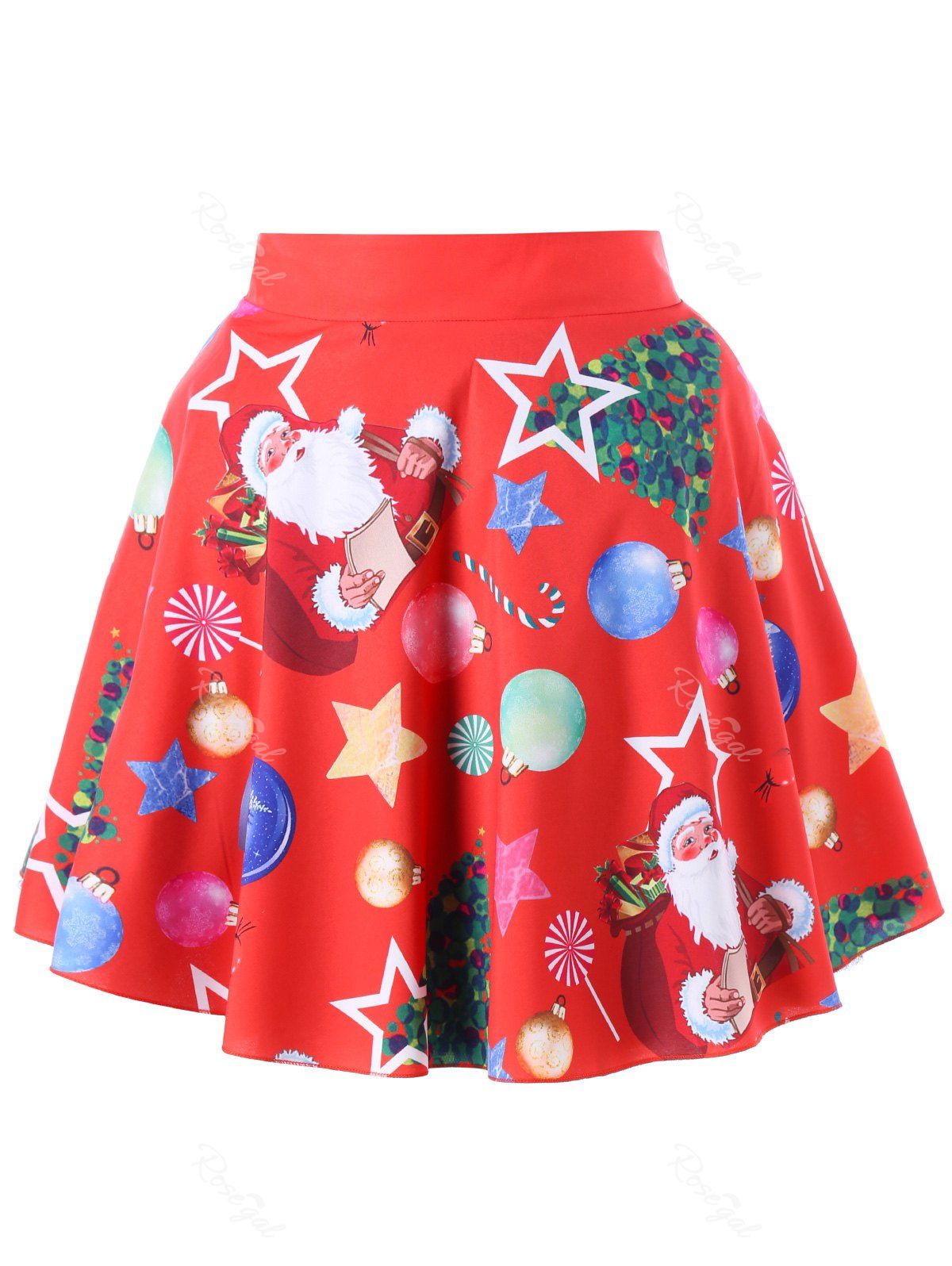 

Christmas Plus Size Santa Claus Vintage Skirt, Red