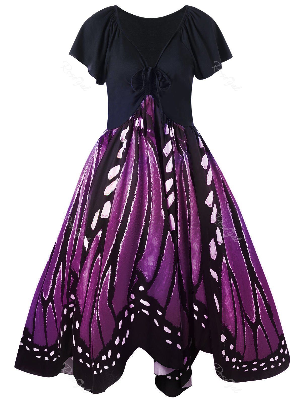 butterfly print gown