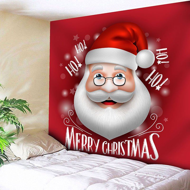 

Christmas Wall Hanging Santa Claus Printed Tapestry, Red