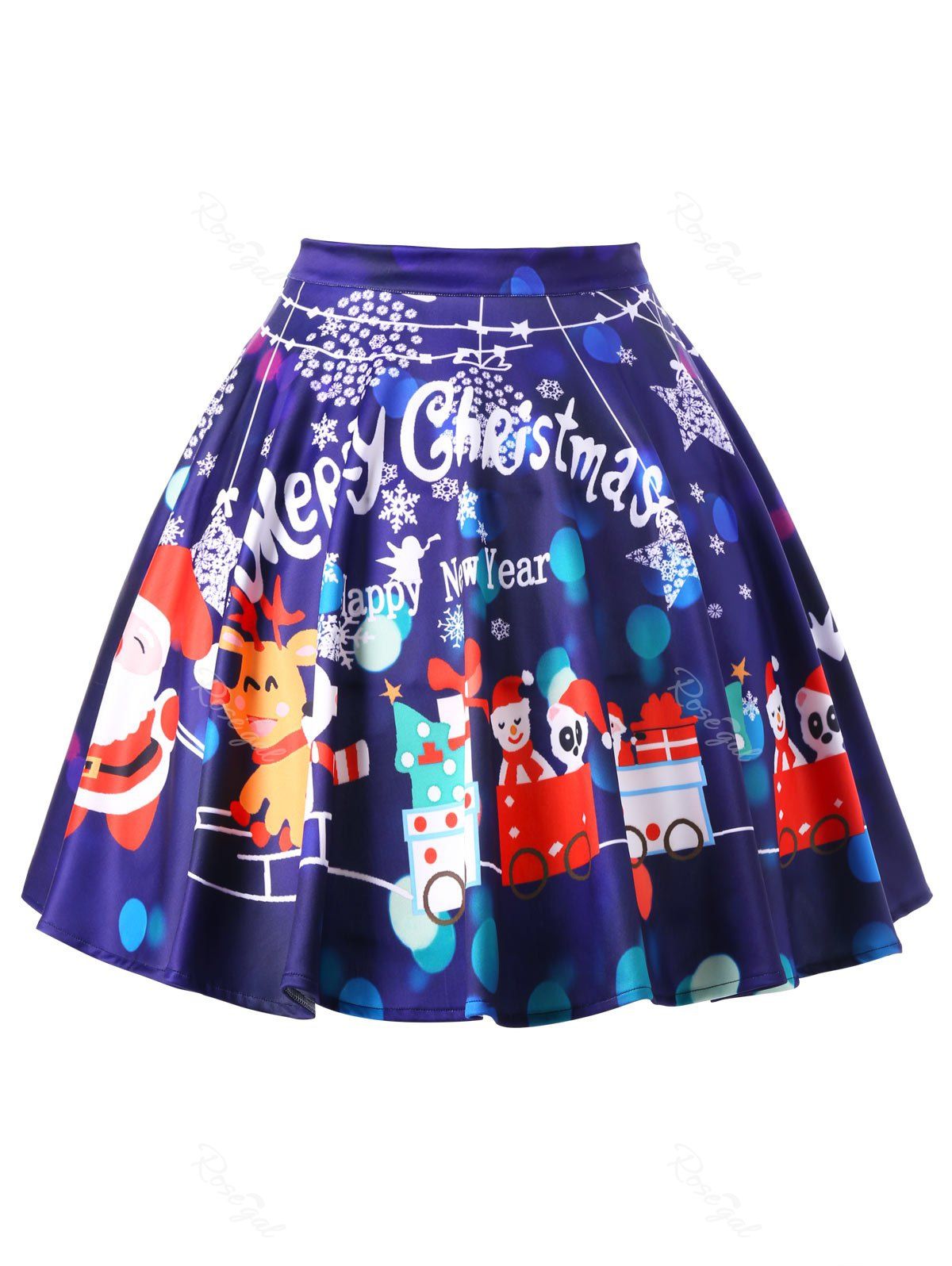

Christmas Plus Size Swing Skirt, Deep purple