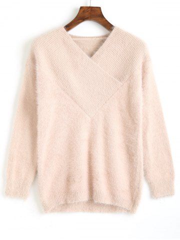 Store Fluffy V Neck Sweater 