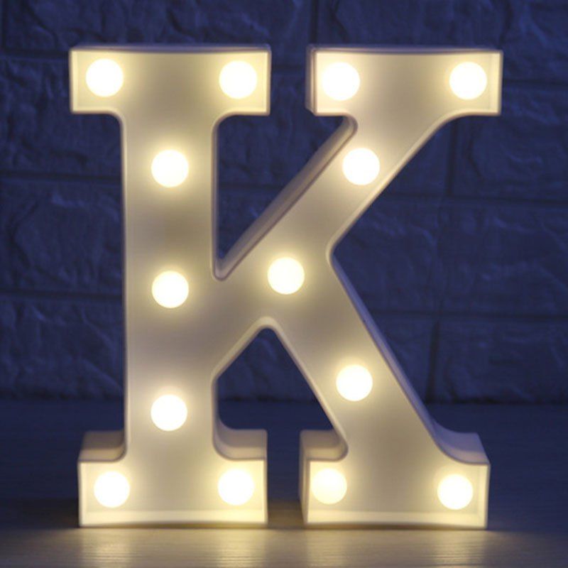 

Letter K Shape 3D LED Night Light, White