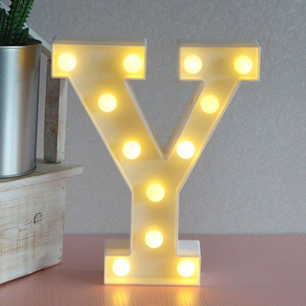 

Letter Y Shape 3D LED Night Light, White