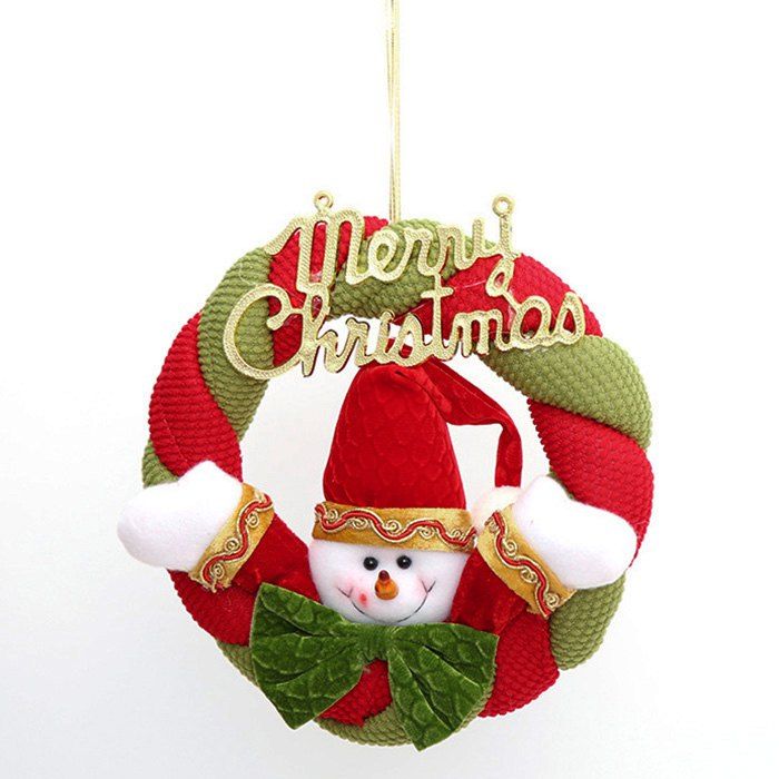 

Festival Cloth Art Christmas Wreath Door Hanging Decoration, Green