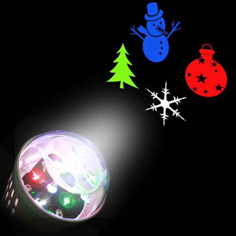 

Christmas Tree Snowman Baubles Pattern Projector Light Bulb, White