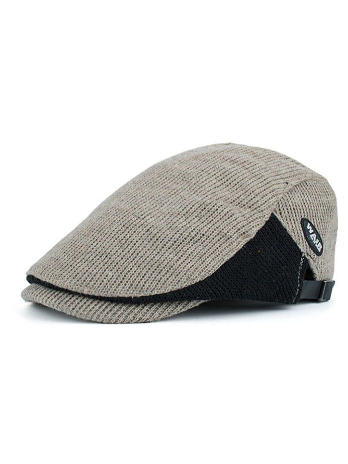 

Vintage Letter Label Embellished Adjustable Duckbill Hat, Beige