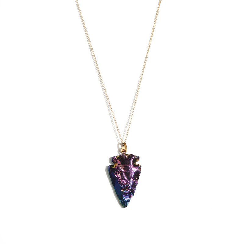 

Arrow Stone Shape Pendant Necklace, Golden