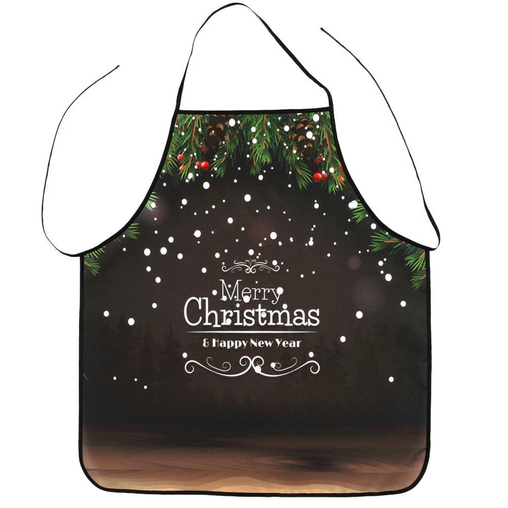 

Merry Christmas Letter Print Waterproof Apron, Dun