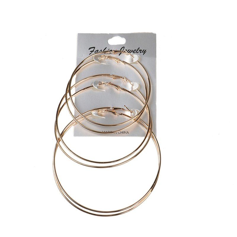 

Alloy Round Hoop Earring Set, Golden