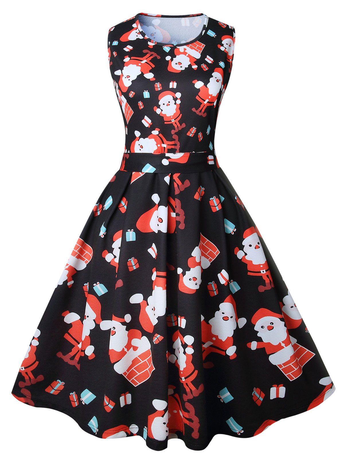 

Santa Claus A Line Vintage Dress, Black