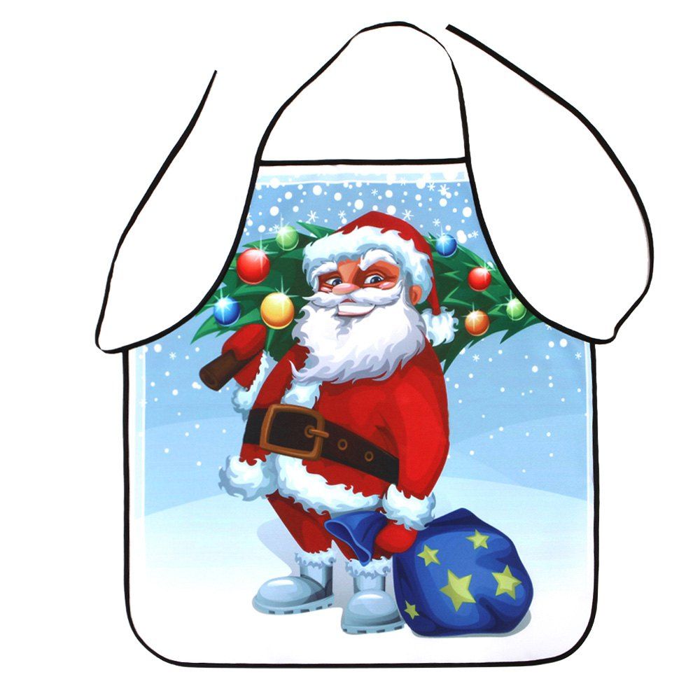 

Santa Claus Pattern Polyester Waterproof Christmas Apron, Colormix