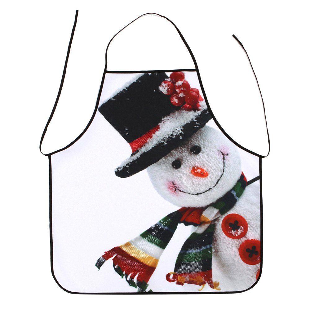 

Christmas Snowman Print Polyester Waterproof Apron, Colormix