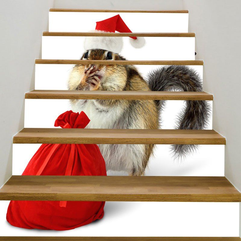 

Christmas Squirrel Printed DIY Stair Stickers, Colormix