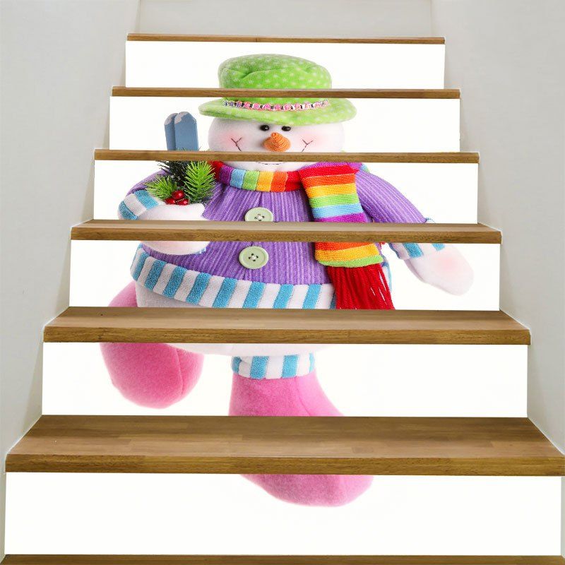 

Removable Colorful Snowman Pattern DIY Stair Stickers