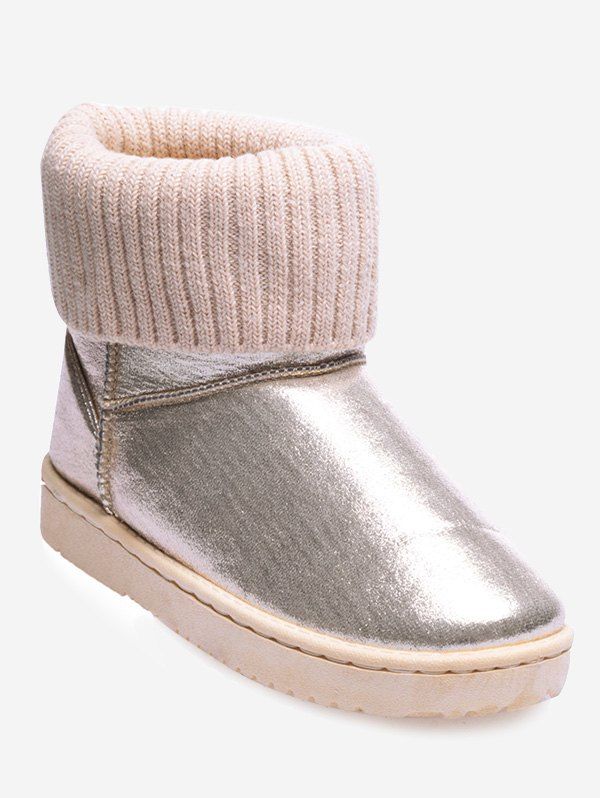 

Slip On Metallic Snow Boots, Beige