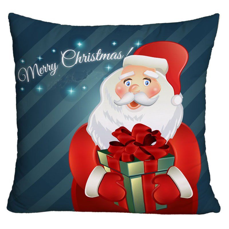 

Christmas Gift Santa Claus Print Decorative Pillowcase, Colormix