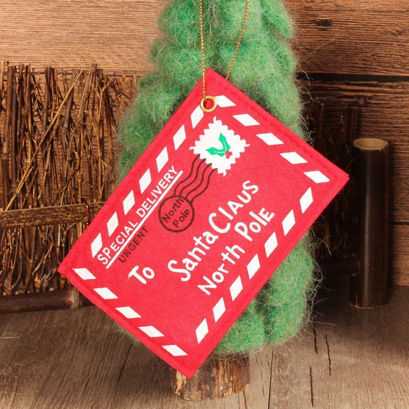 

10Pcs Christmas Fabric Envelope Bags, Red