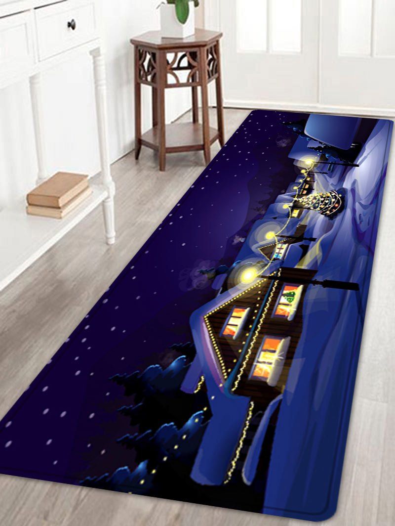 

Christmas Village Night Pattern Anti-skid Water Absorption Area Rug, Colormix