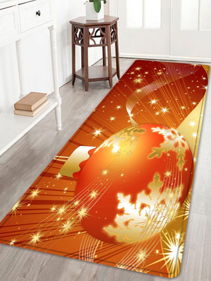 

Christmas Ball Pattern Anti-skid Water Absorption Area Rug, Orange