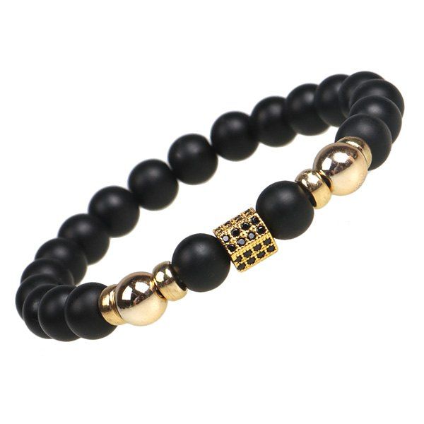 

Two Tone Vintage Beaded Bracelet, Golden