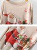 Christmas Santa Claus Print Dolman Sleeve Knitwear -  