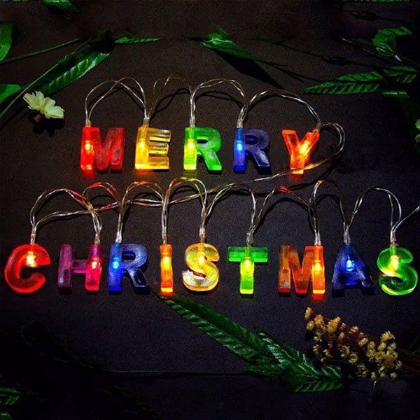 

LED Merry Christmas Letters Shaped Decorations String Lights, Colorful