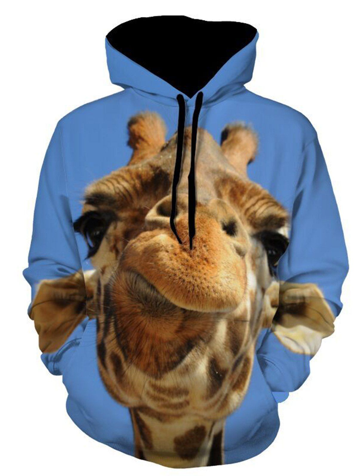 

Giraffe 3D Print Pullover Hoodie, Blue