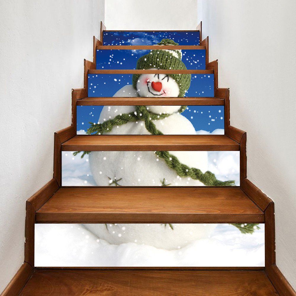 

Christmas Snowman Print DIY Decorative Stair Stickers, Colormix