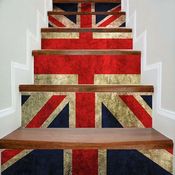 

Patriotic Union Flag Printed Decorative DIY Stair Stickers, Uk flag