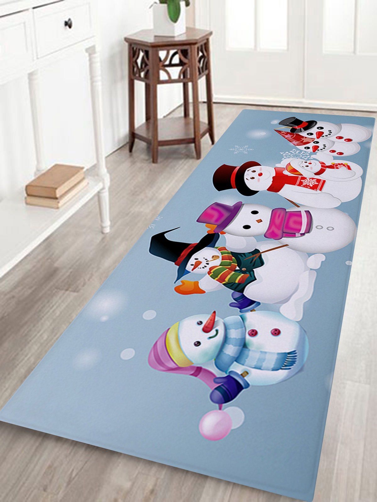 

Seven Snowmen Printed Coral Fleece Antislip Bath Mat, Colormix