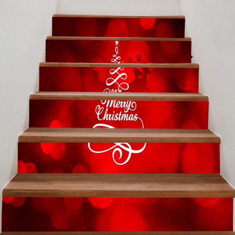 

Christmas Elk Stair Stickers, Red