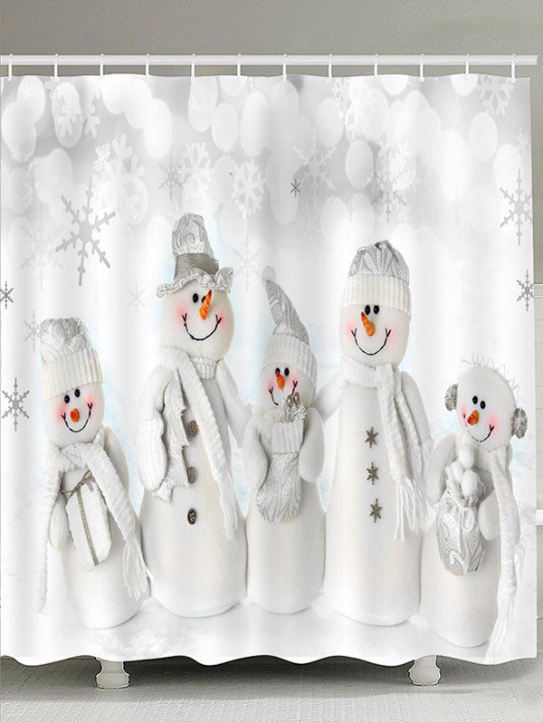 

Snowmen Family Pattern Shower Curtain, White