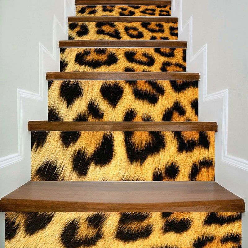 

Leopard Print DIY Home Decor Stair Stickers, Leopard print pattern