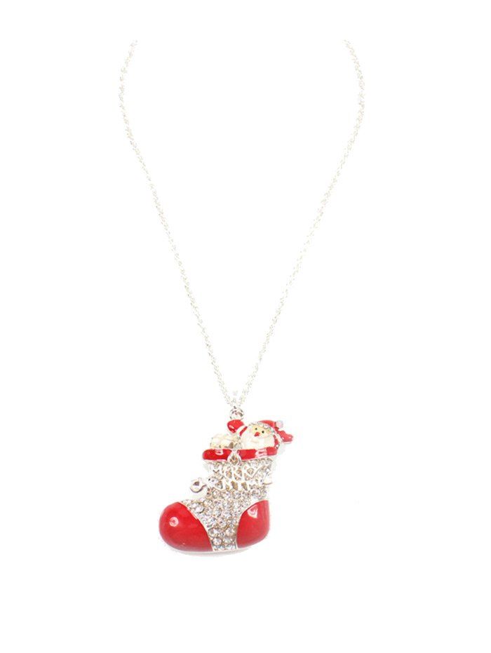 

Rhinestone Christmas Shoe Santa Sweater Chain, Red