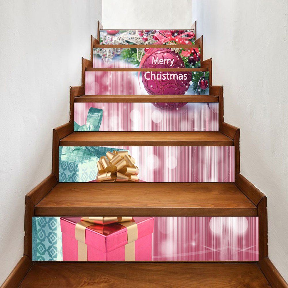 

Christmas Presents Ball Pattern Decorative Stair Stickers, Colormix
