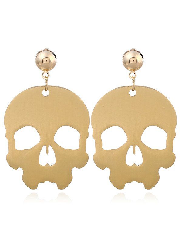 

Metal Alloy Skull Drop Earrings, Golden