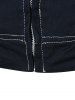 Stitching Arm Pocket Zip Up Jacket -  