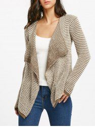 Casual Collarless Long Sleeve Knitted Cardigan For Women -  