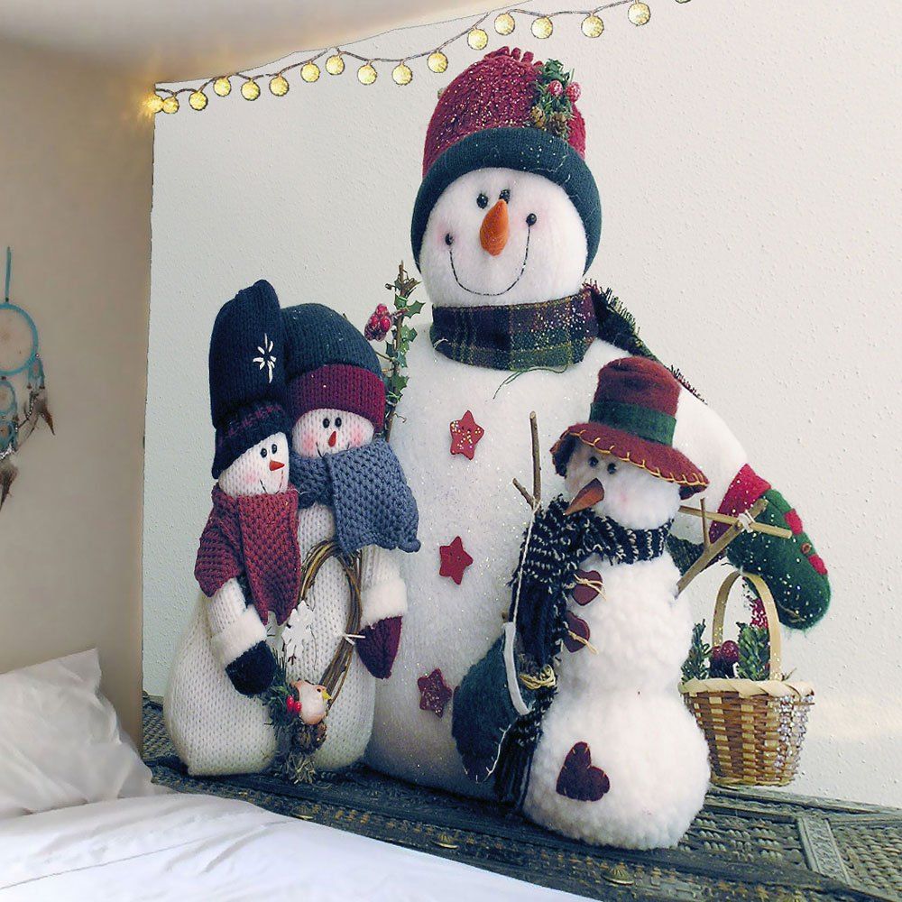 

Waterproof Snowman Family Printed Wall Tapestry, Colormix