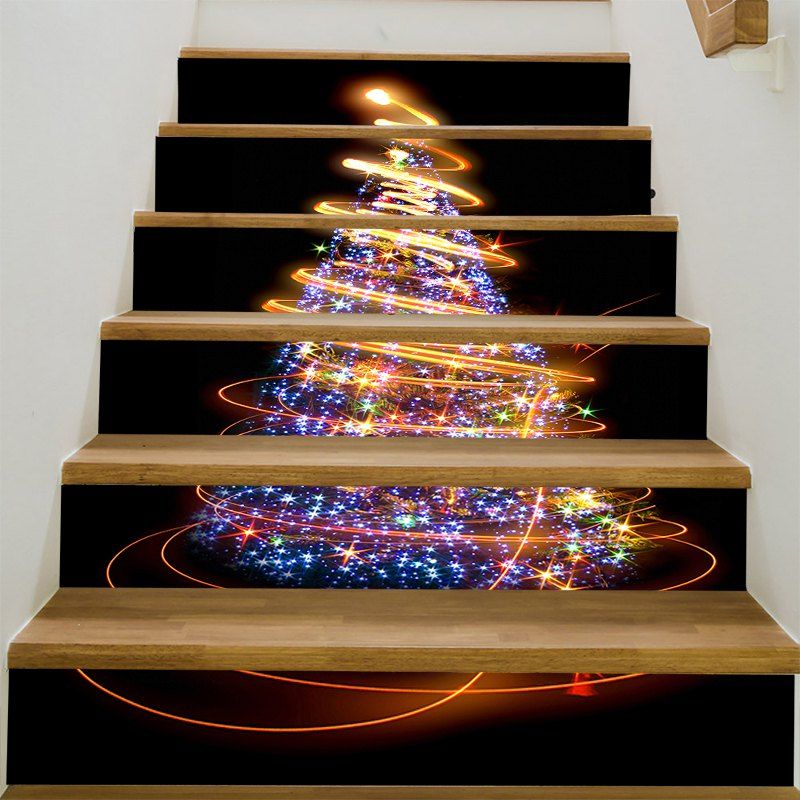 

Christmas Stars Tree Fantasy Stair Stickers, Colorful
