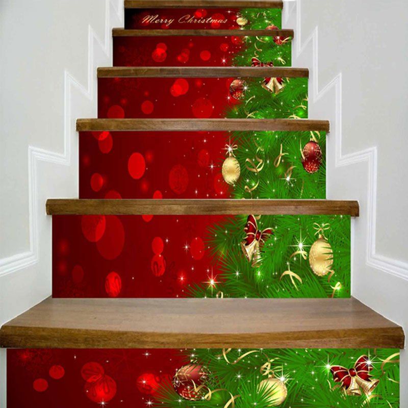 

Merry Christmas Graphic Home Decor DIY Stair Stickers, Red and green